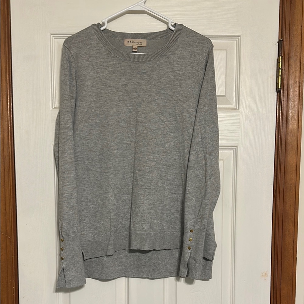Size large Philosophy Gray Crewneck Sweater Relaxed Fit